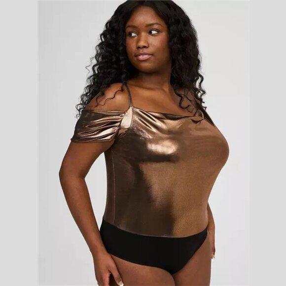 Torrid - Liquid Shine Bodysuit in Bronze - Picture 12 of 16